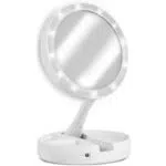 Espelho Facial de Camarim Led Articulável Com Aumento 10x para Maquiagem Portátil