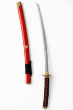 Espada katana vermelha.