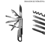 Canivete Mosquetão com 12 Funções em Metal - Imagem 3