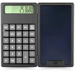Calculadora Digital Dobrável com Bloco de Notas LCD 12 Dígitos