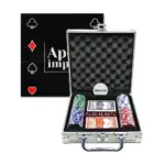 JOGO POKER EM MALETA DE ALUMÍNIO 100 FICHAS E 2 BARALHOS