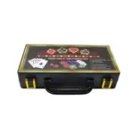 JOGO POKER EM MALETA DE PLÁSTICO 100 FICHAS E BARALHO - Imagem 2
