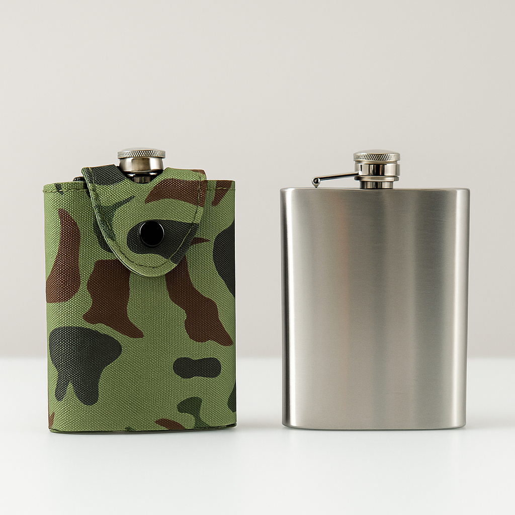 cantil com capa 2 Cantil em Metal com Capa Camuflada 236ml - Imagem 1