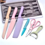 KIT FACAS E UTENSÍLIOS PARA COZINHA EM INOX COLORIDO - Imagem 3