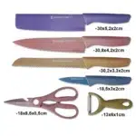KIT FACAS E UTENSÍLIOS PARA COZINHA EM INOX COLORIDO - Imagem 2