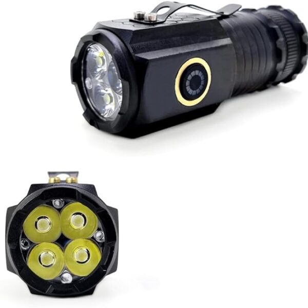 Mini Lanterna Edc Tática 4 Leds T12 Bateria Recarregável