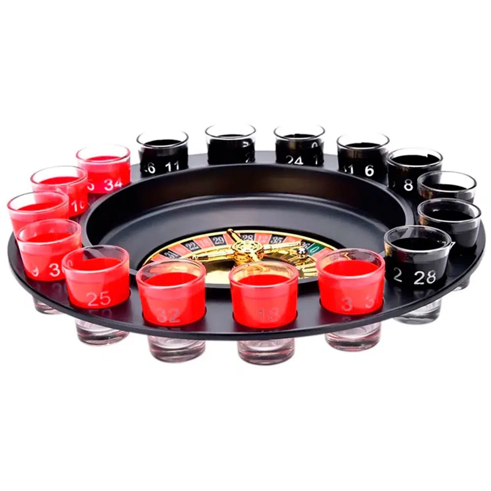 Jogo de Roleta Plástica com Copos para Drink