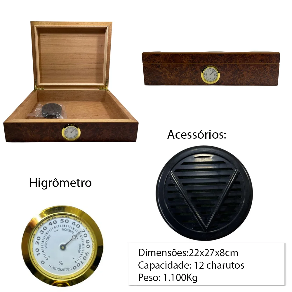 CX MADEIRA PINT.P/ARMAZEN.CONSERV.12 CHARUTOS