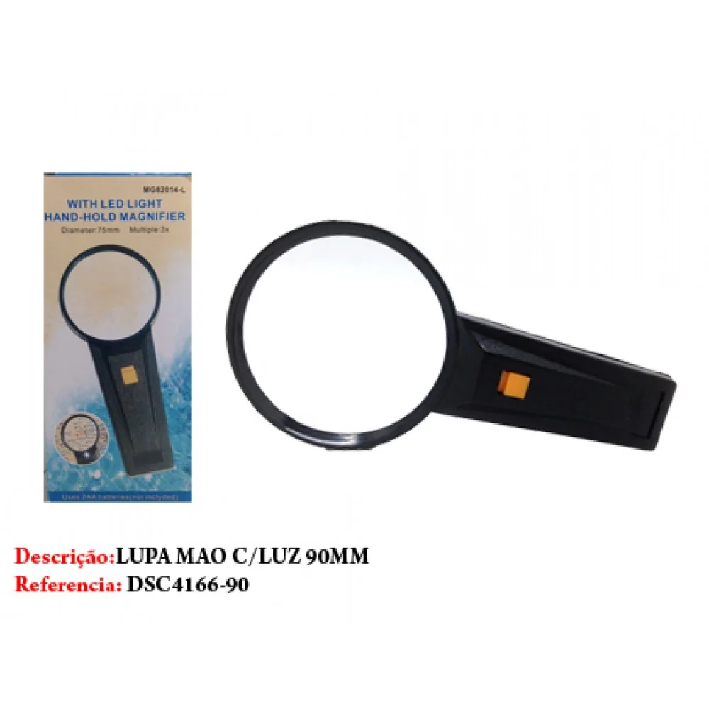LUPA C/ LUZ DE LED 90MM 2.5X