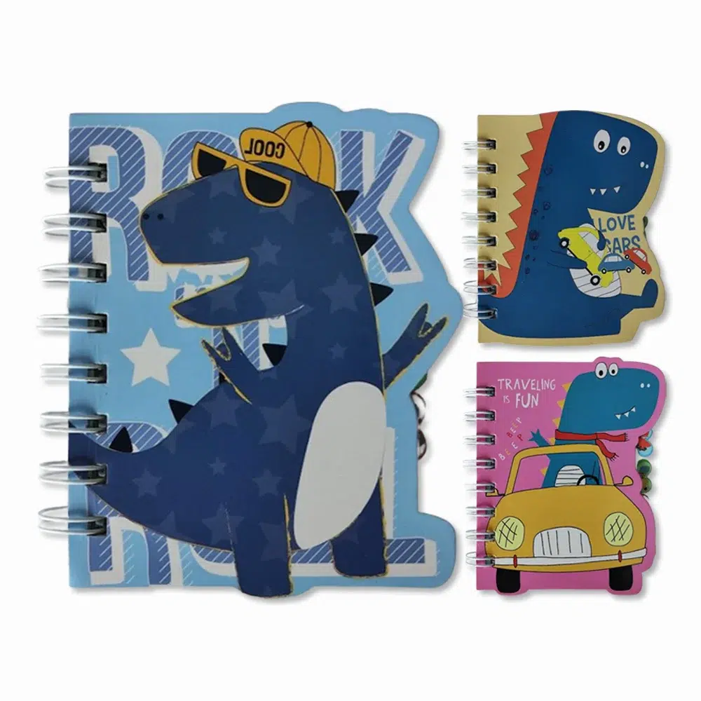 MINI AGENDA MODELO DINOSSAUROS COM 57 PÁGINAS