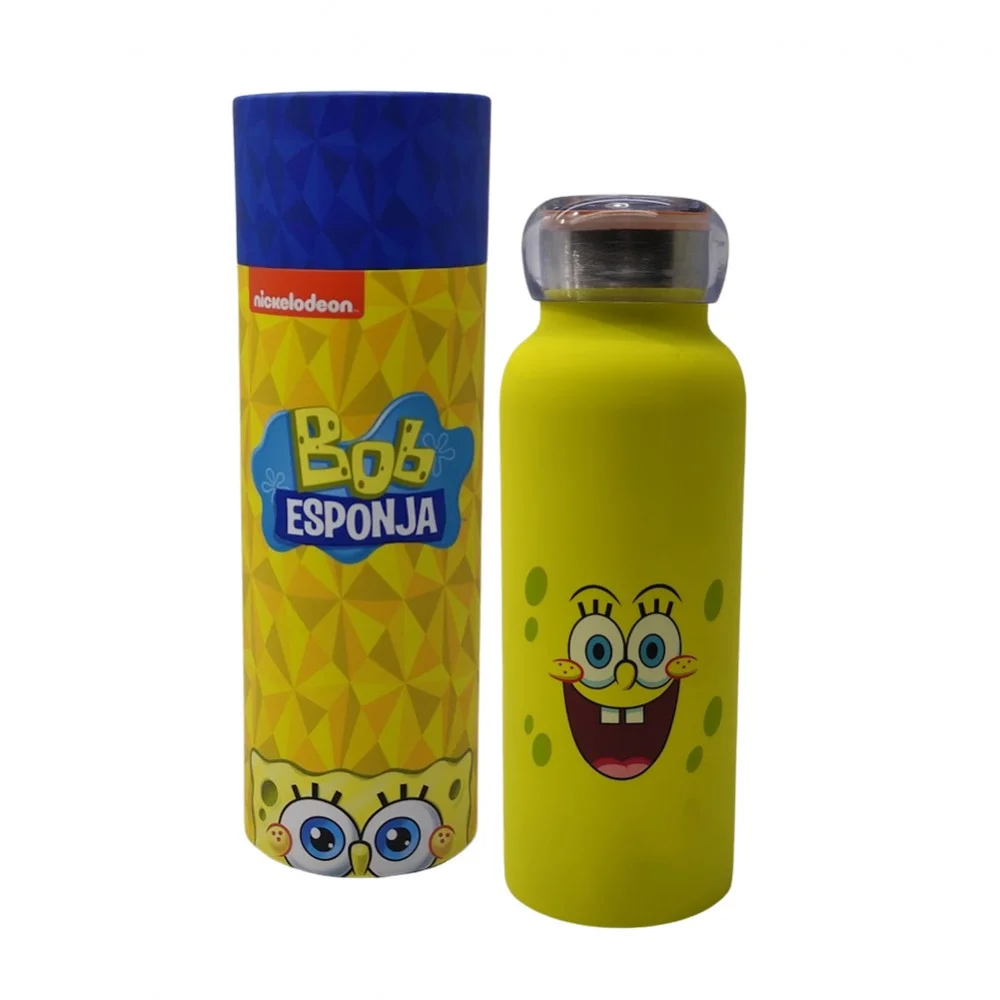 Garrafa Bubble Modelo Bob Esponja em Inox 500ml