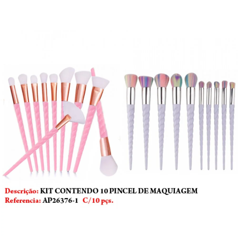 KIT 10 PINCÉIS DE MAQUIAGEM