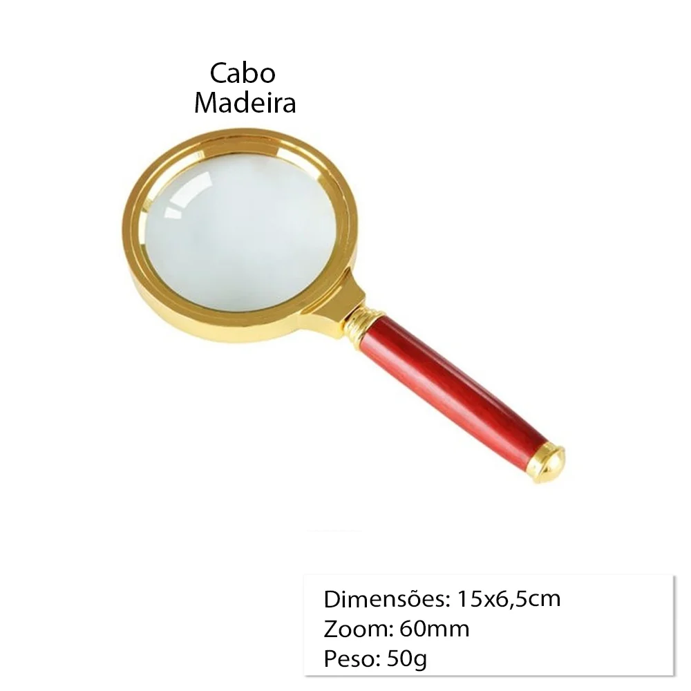 LENTE AUMENTO LUPA DE MAO/LENTE VIDRO CABO