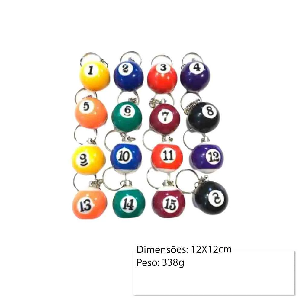 KIT DE CHAVEIRO COM PINGENTE DE BILHAR