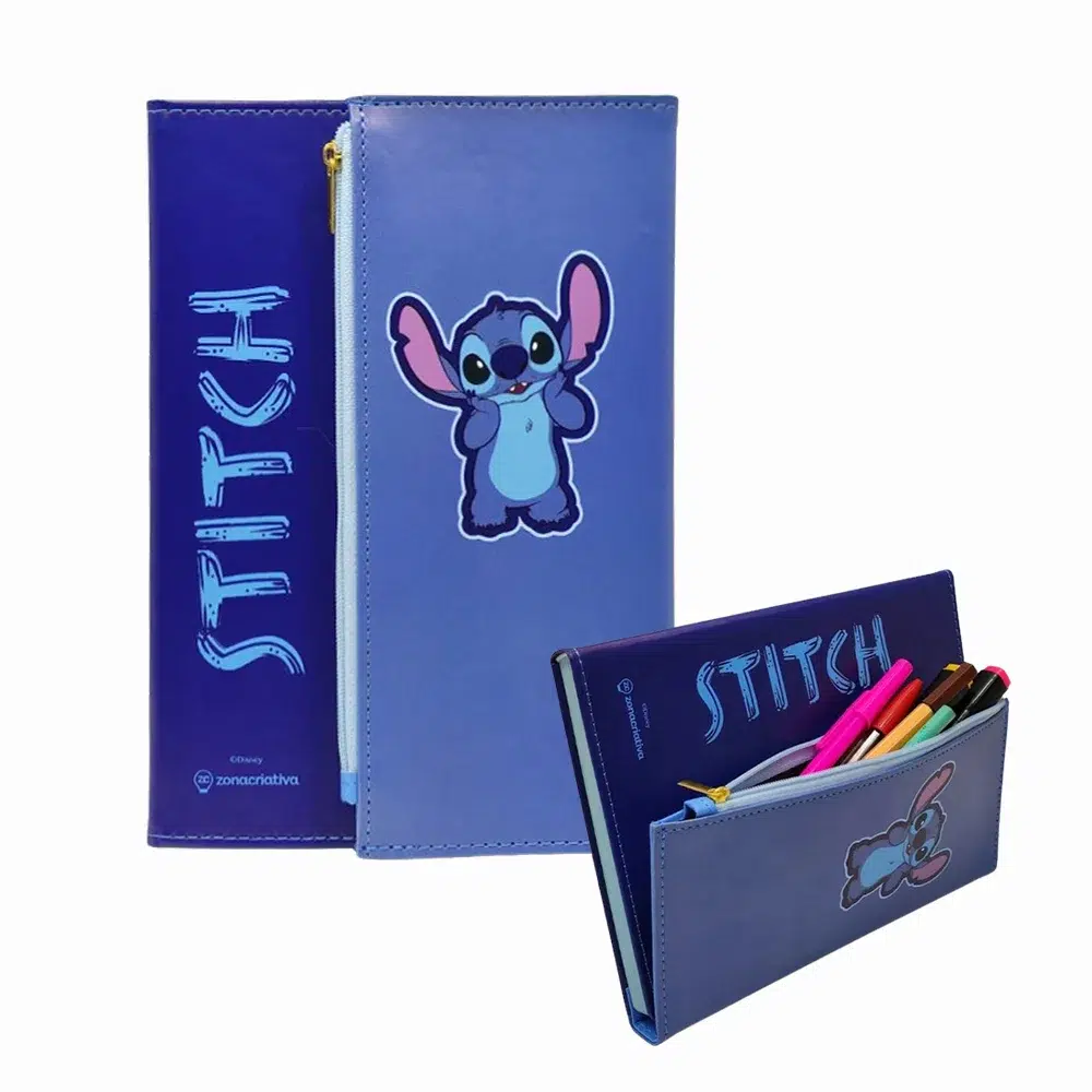 Caderno Estojo Modelo Stitch com 96 folhas