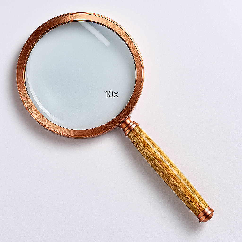 Lupa com Lente de aumento10x metal