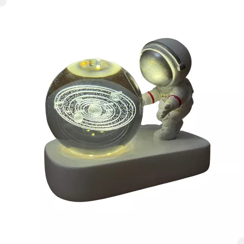 Luminária Decorativa Bola de Cristal Astronauta com USB