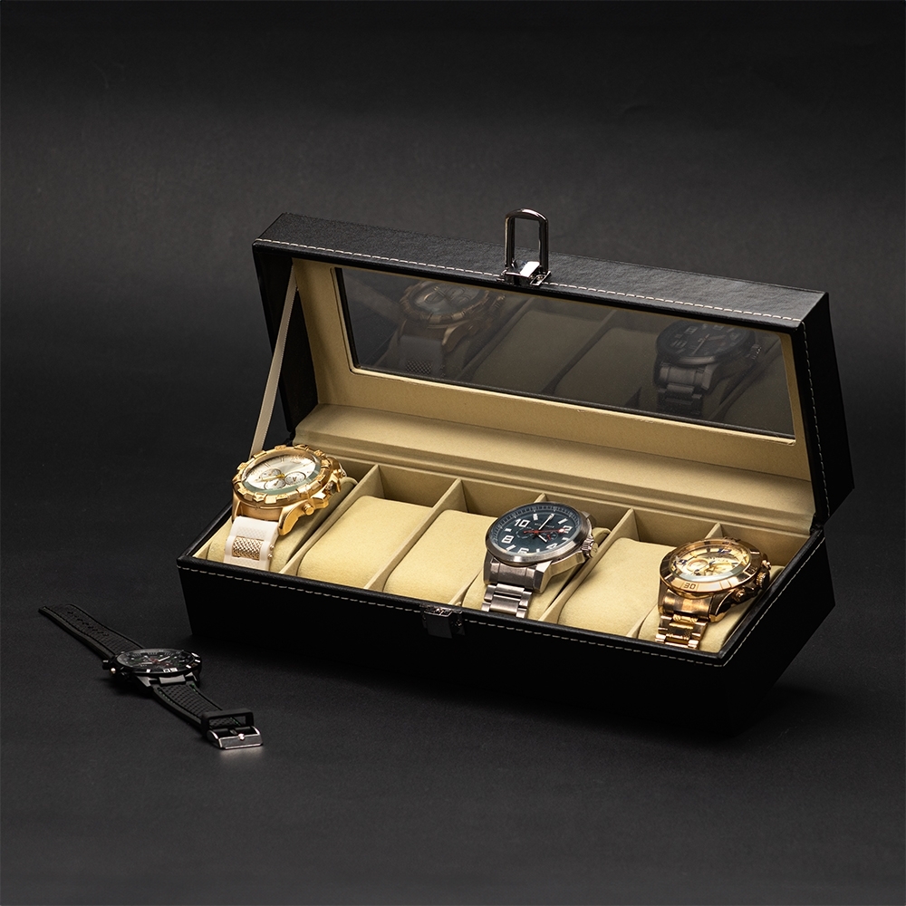 Porta-Relógios com 6 Divisórias