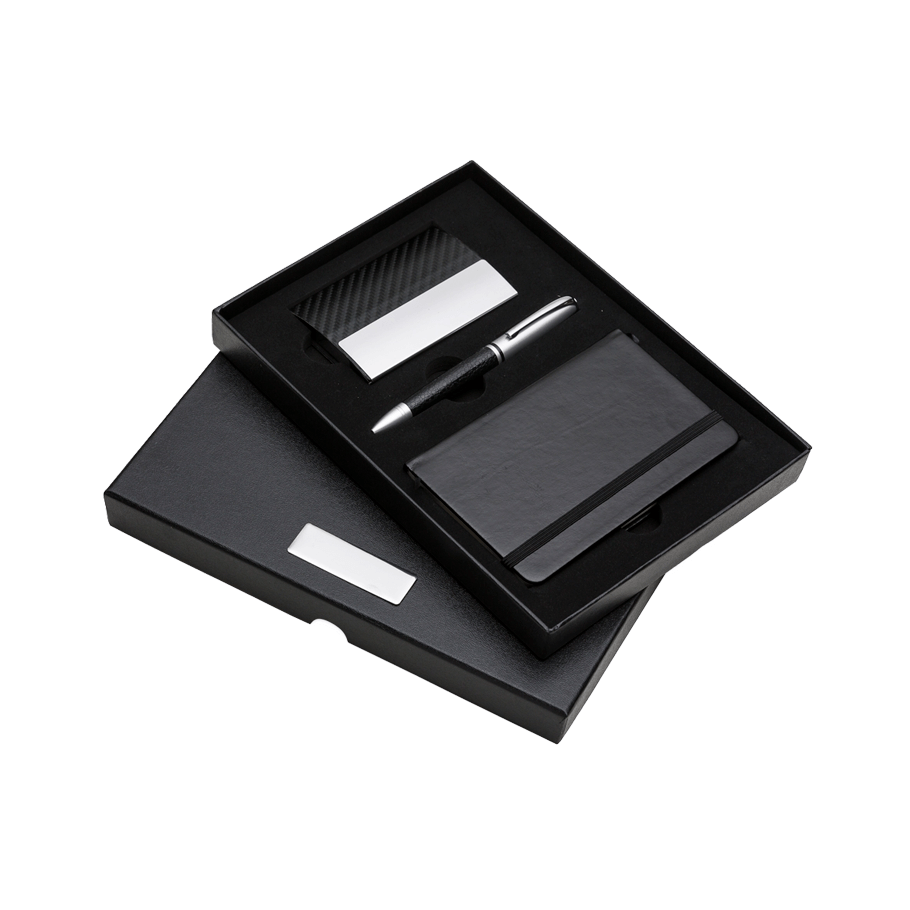 Kit Executivo 3 peças em Estojo de Papelão com Tampa